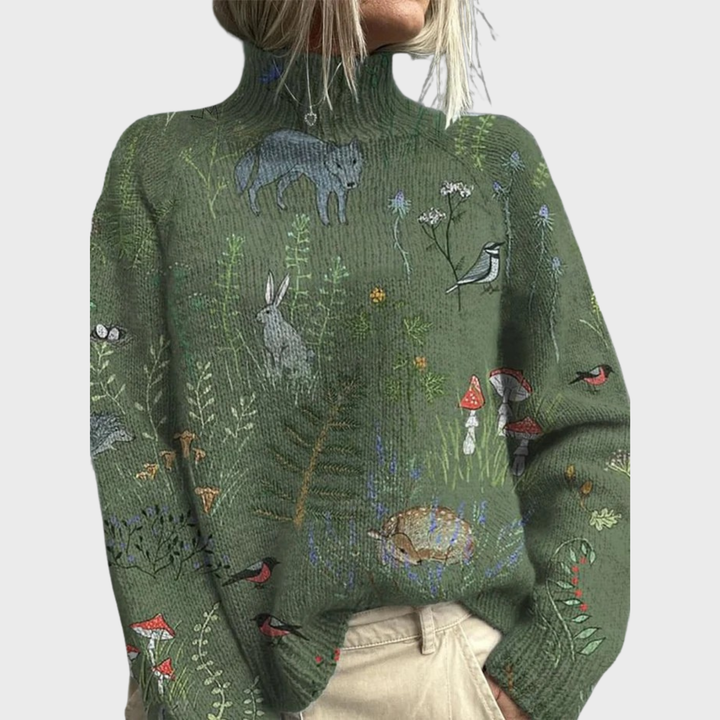 Hana - Camisola de Malha Aconchegante com Estampado