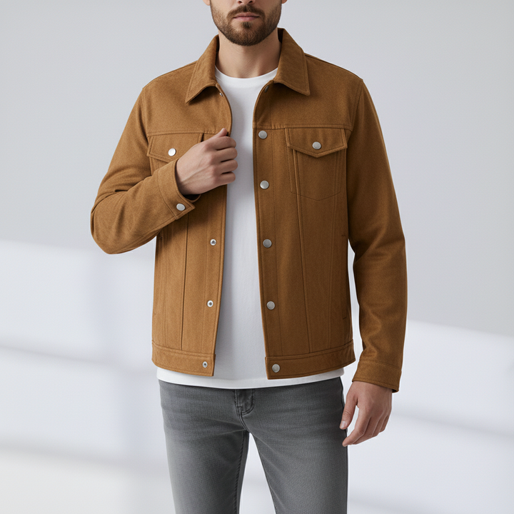 Santino™ | Casaco Trucker de Camurça