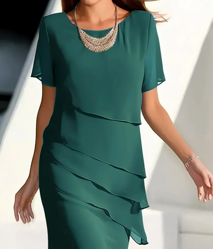 Anastasia | Luxuoso Vestido Midi em Camadas