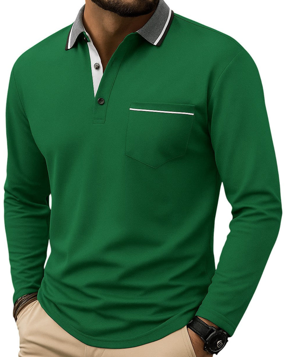 Larsen™ | Polo Clássico de Manga Comprida