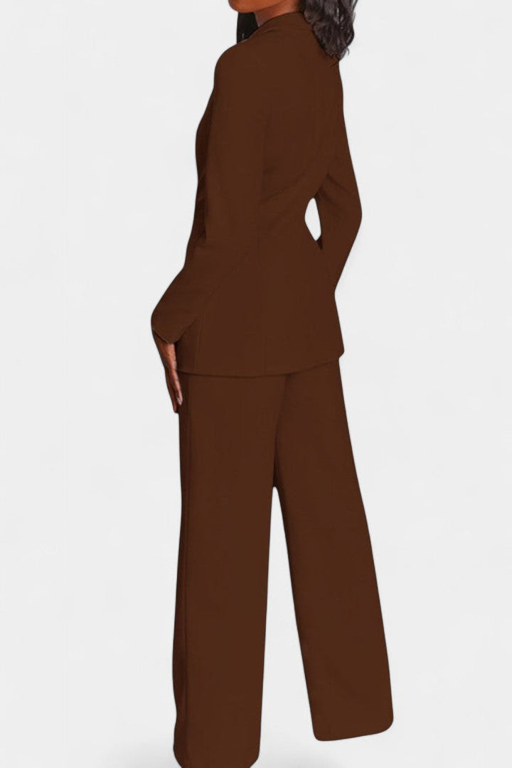 Marnie Conjunto de Blazer à Medida e Calças de Perna Larga