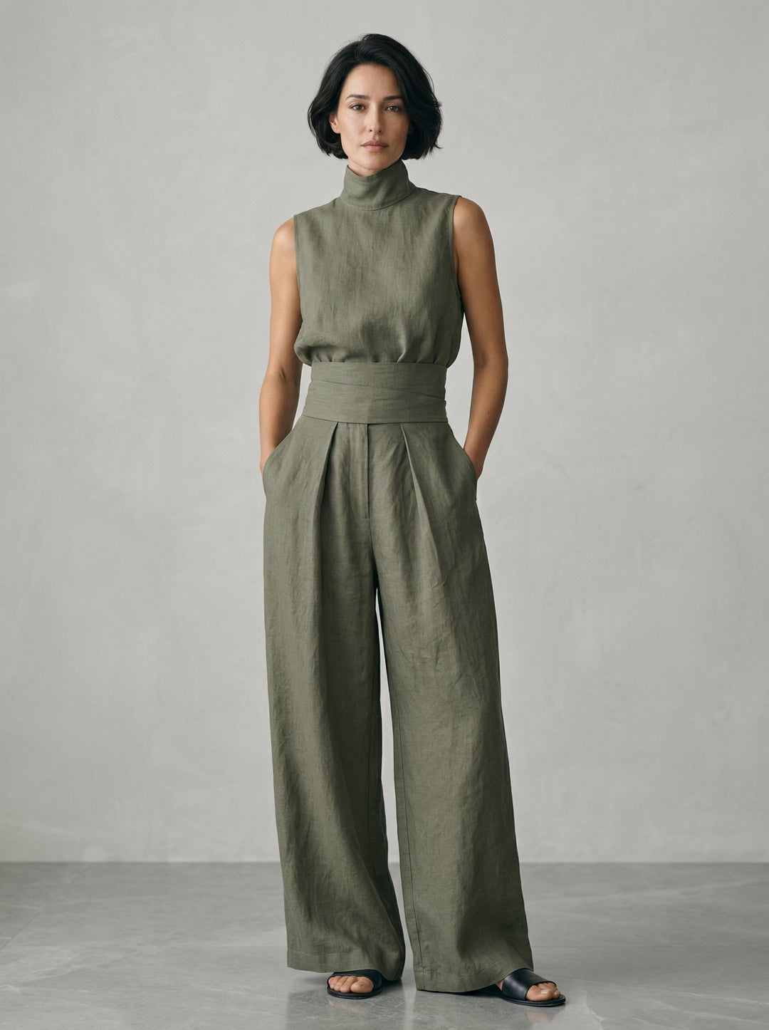 Nuria | Conjunto Minimalista de Blusa sem Mangas