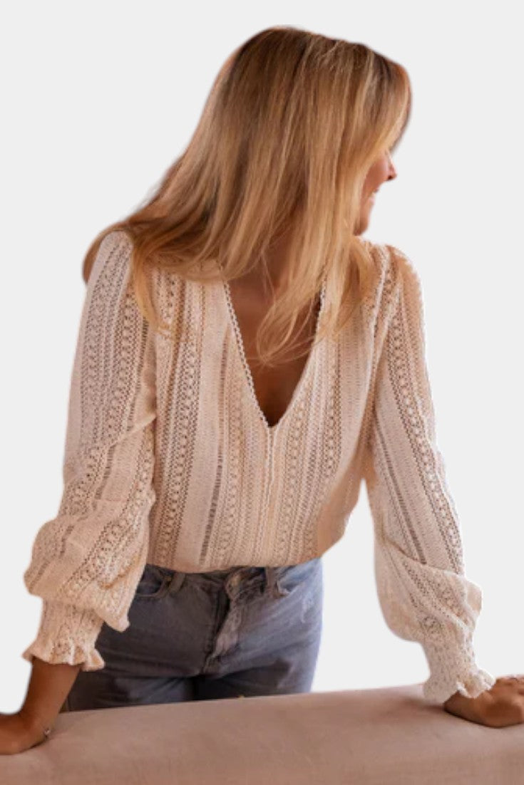 Emery - Blusa de Renda de Crochet