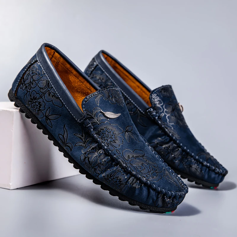 Mocassins Florais de Pele