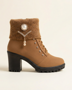 Elena - Botas de Salto Grosso e Quentes