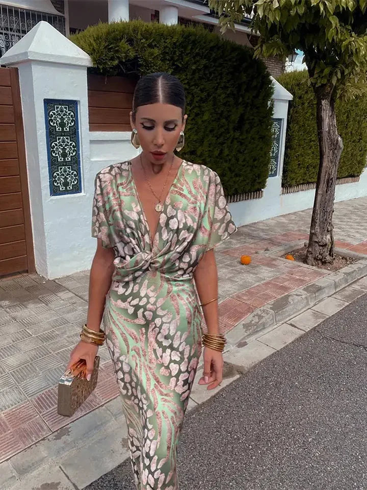 Clara™ | Vestido Midi Cor de Cobre