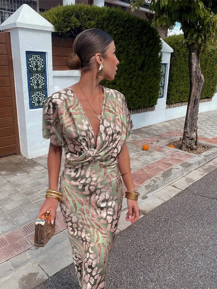 Clara™ | Vestido Midi Cor de Cobre