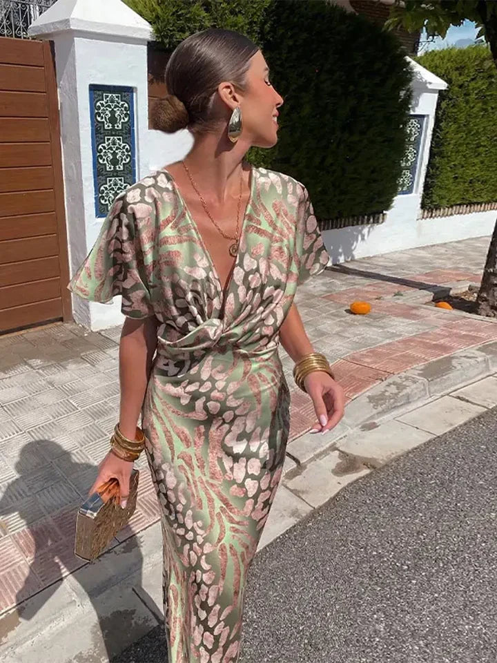 Clara™ | Vestido Midi Cor de Cobre