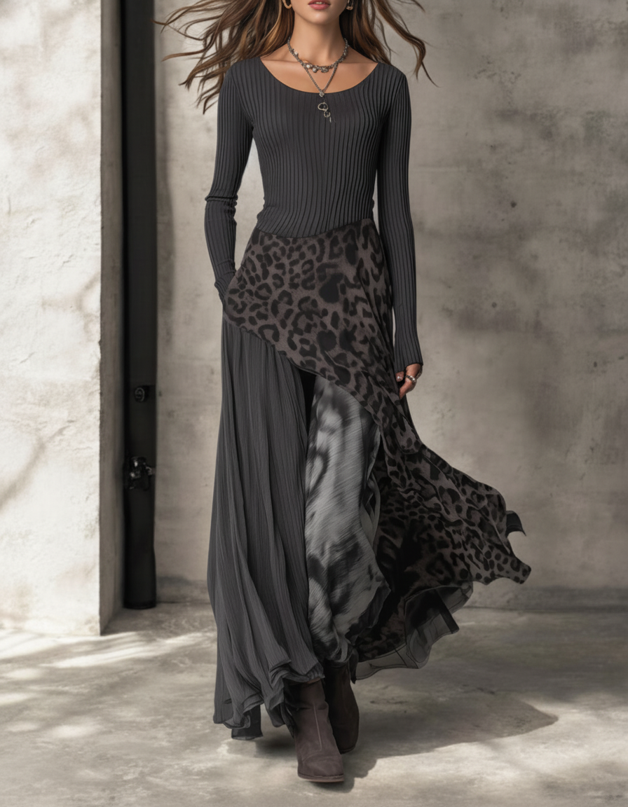 Alba Montiel™ | Vestido Comprido Leopardo