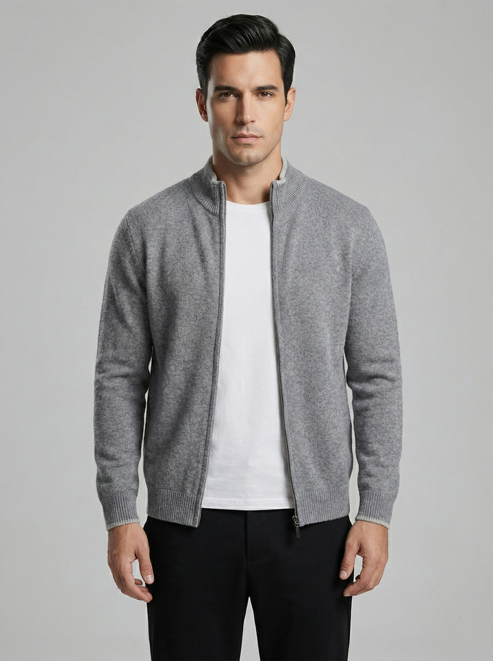 Cardigan Merino com Fecho