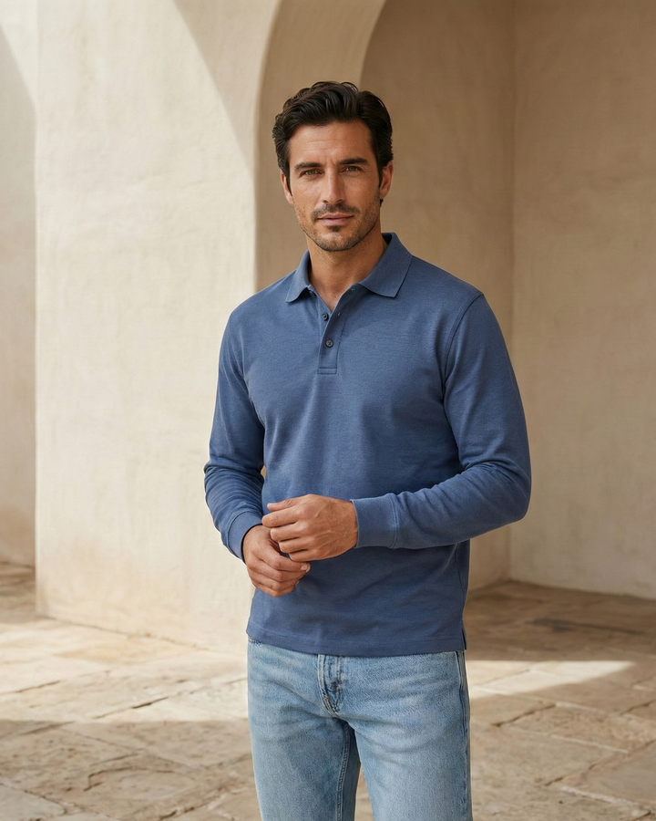 CARLO | Polo de Manga Comprida Luxuoso