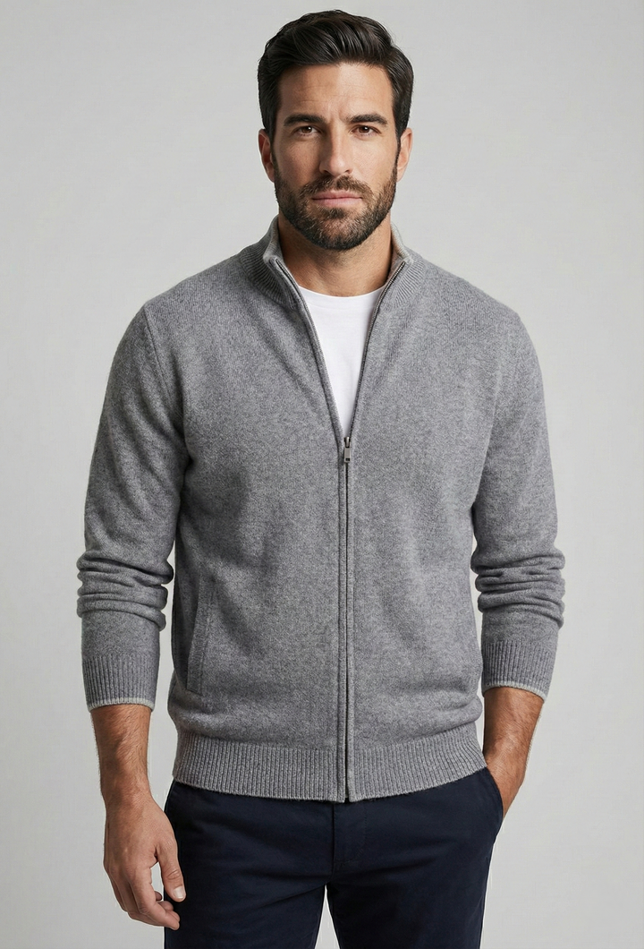 Cardigan Merino com Fecho