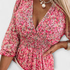 Vestidos Florais com Mangas Bufantes para Mulheres