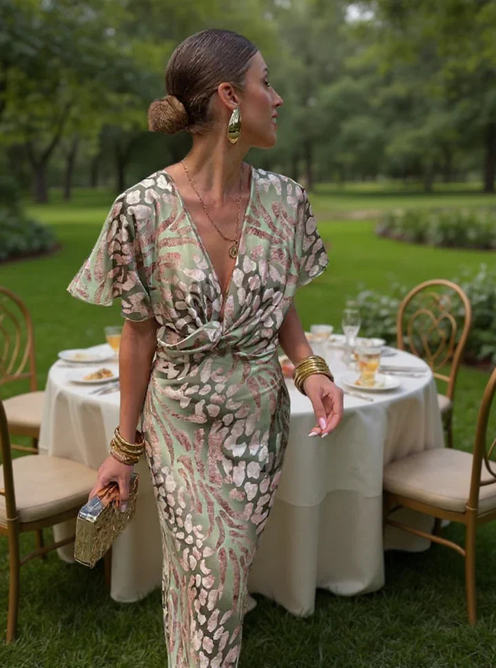 Clara™ | Vestido Midi Cor de Cobre