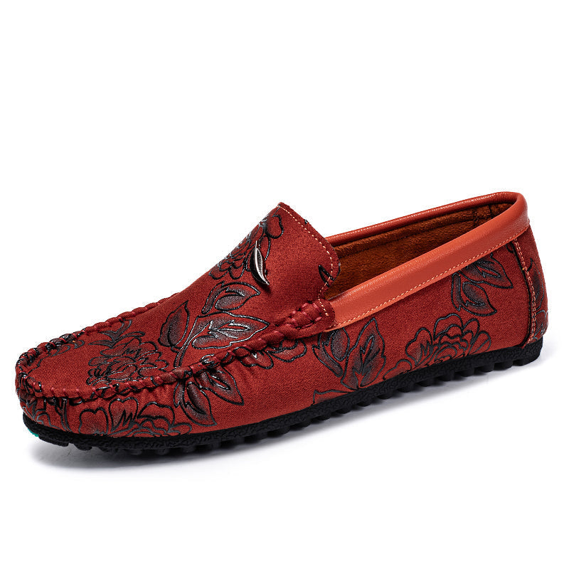 Mocassins Florais de Pele