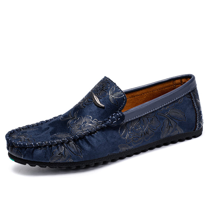 Mocassins Florais de Pele