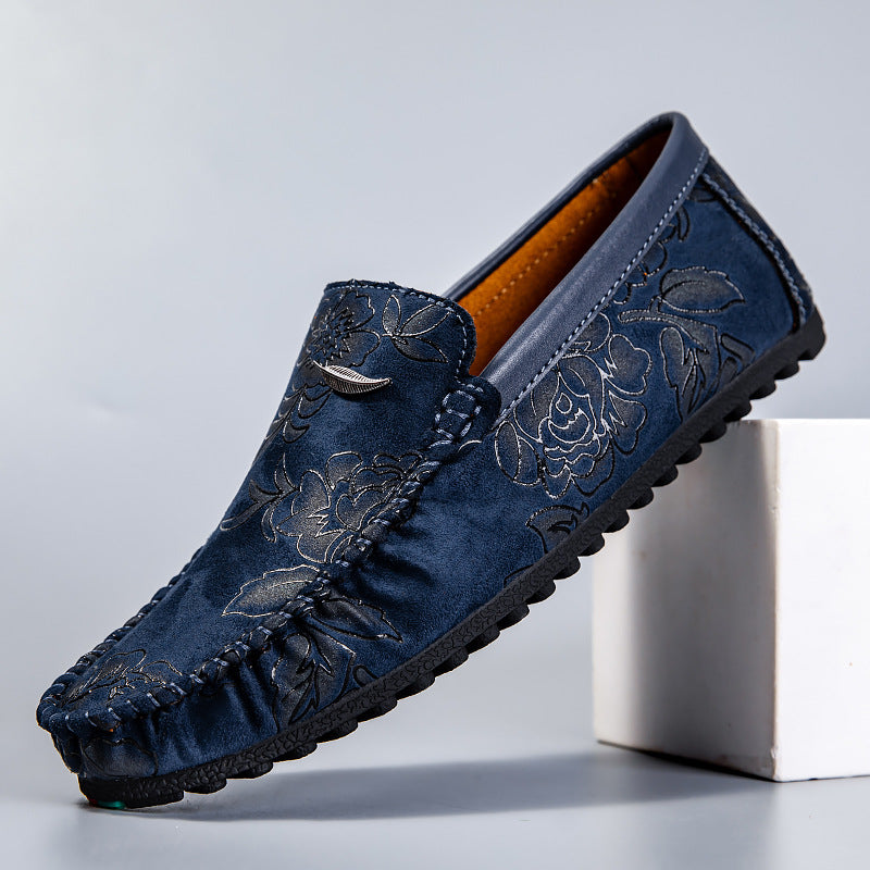 Mocassins Florais de Pele
