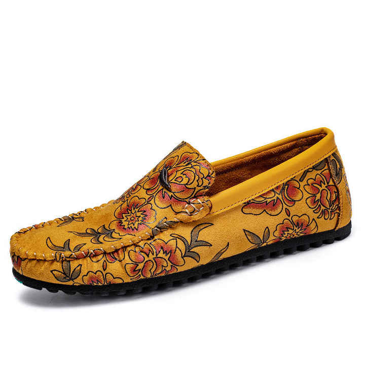 Mocassins Florais de Pele