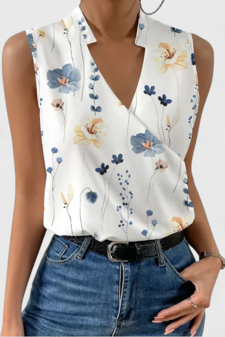 Yariela Top Suave de Verão com Decote em V