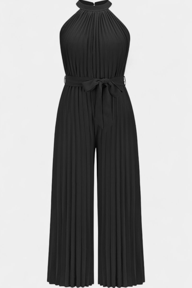 Patrizia Macacão Palazzo Plissado com Gola Halter