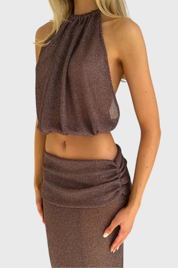Zhenya Conjunto Halter de Duas Peças