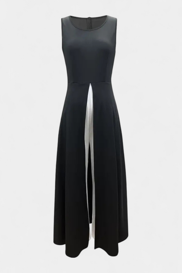 Alicia Conjunto Bicolor Elegante Sem Mangas com Calças Largas