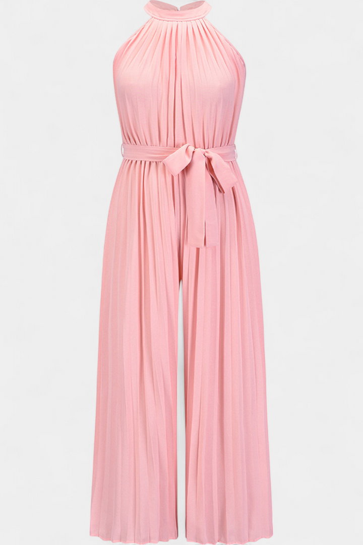 Patrizia Macacão Palazzo Plissado com Gola Halter