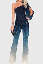 Cintia - Macacão Assimétrico com Brilhos Degradê