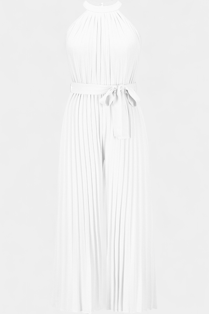 Patrizia Macacão Palazzo Plissado com Gola Halter
