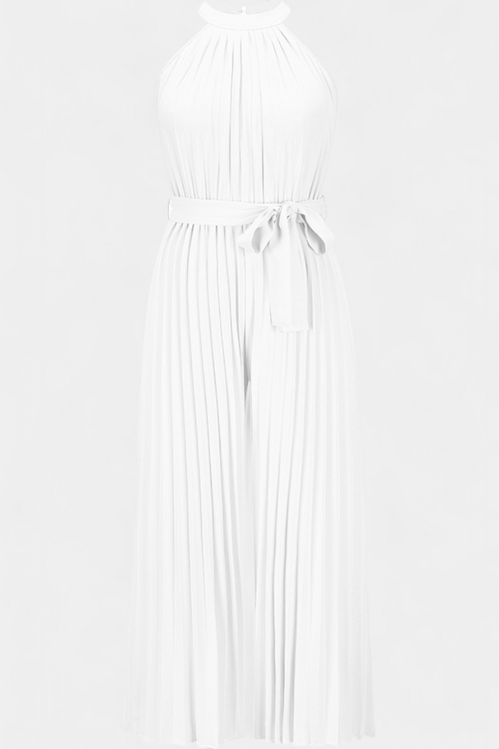 Patrizia Macacão Palazzo Plissado com Gola Halter