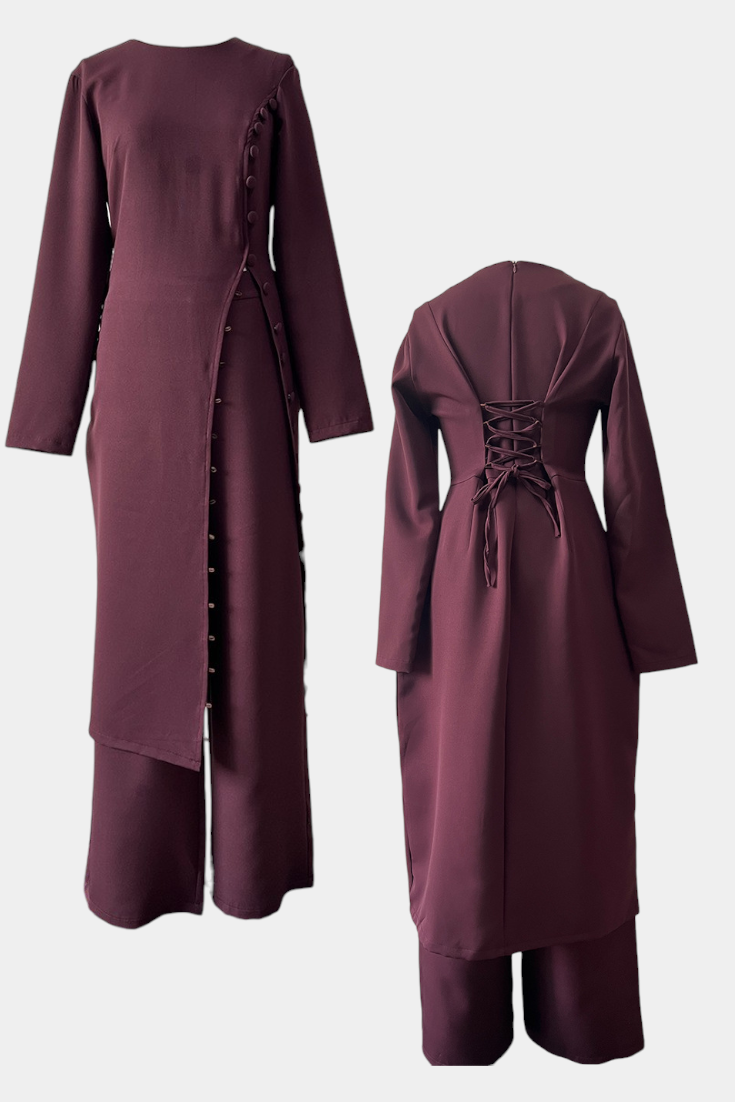 Melissa Conjunto Casual Suave de Blusa com Botões e Calças Compridas
