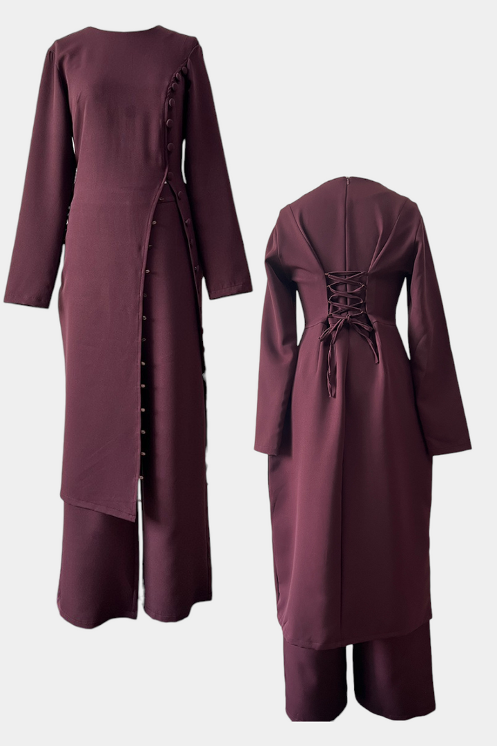 Melissa Conjunto Casual Suave de Blusa com Botões e Calças Compridas