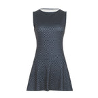 Vestido Mini de Bolinhas sem Mangas de Mulher com Cintura Ajustada