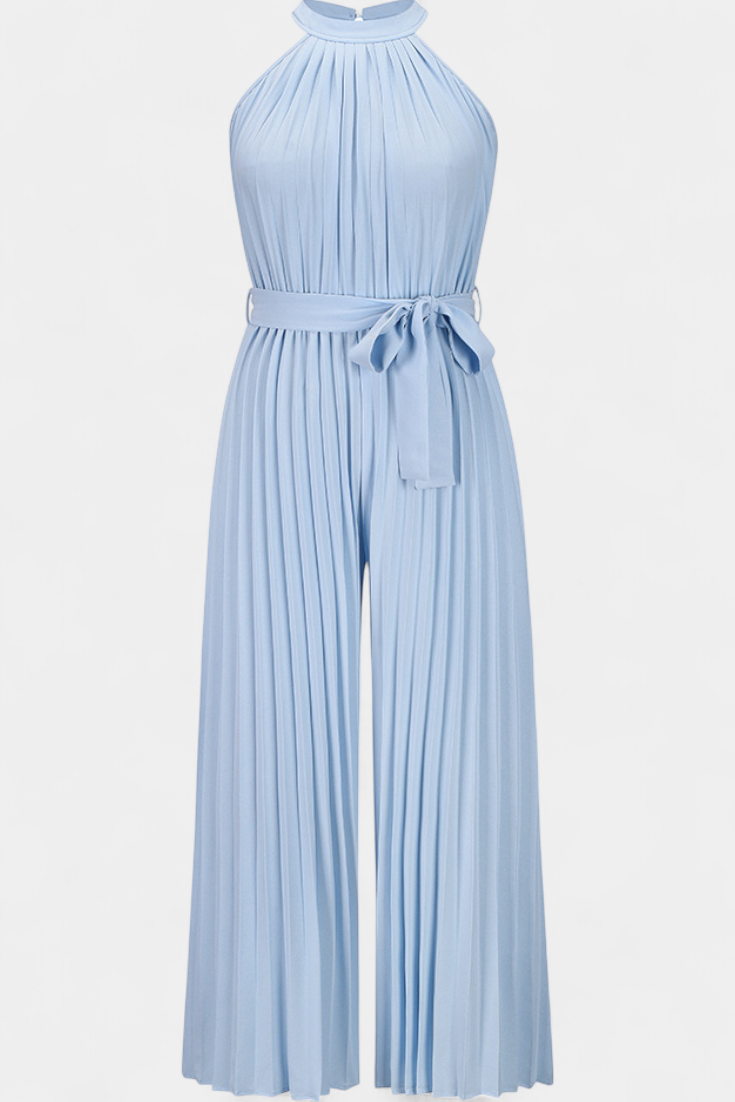 Patrizia Macacão Palazzo Plissado com Gola Halter