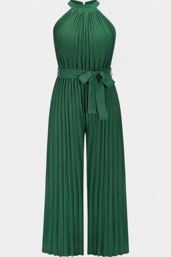 Patrizia Macacão Palazzo Plissado com Gola Halter