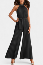 Patrizia Macacão Palazzo Plissado com Gola Halter