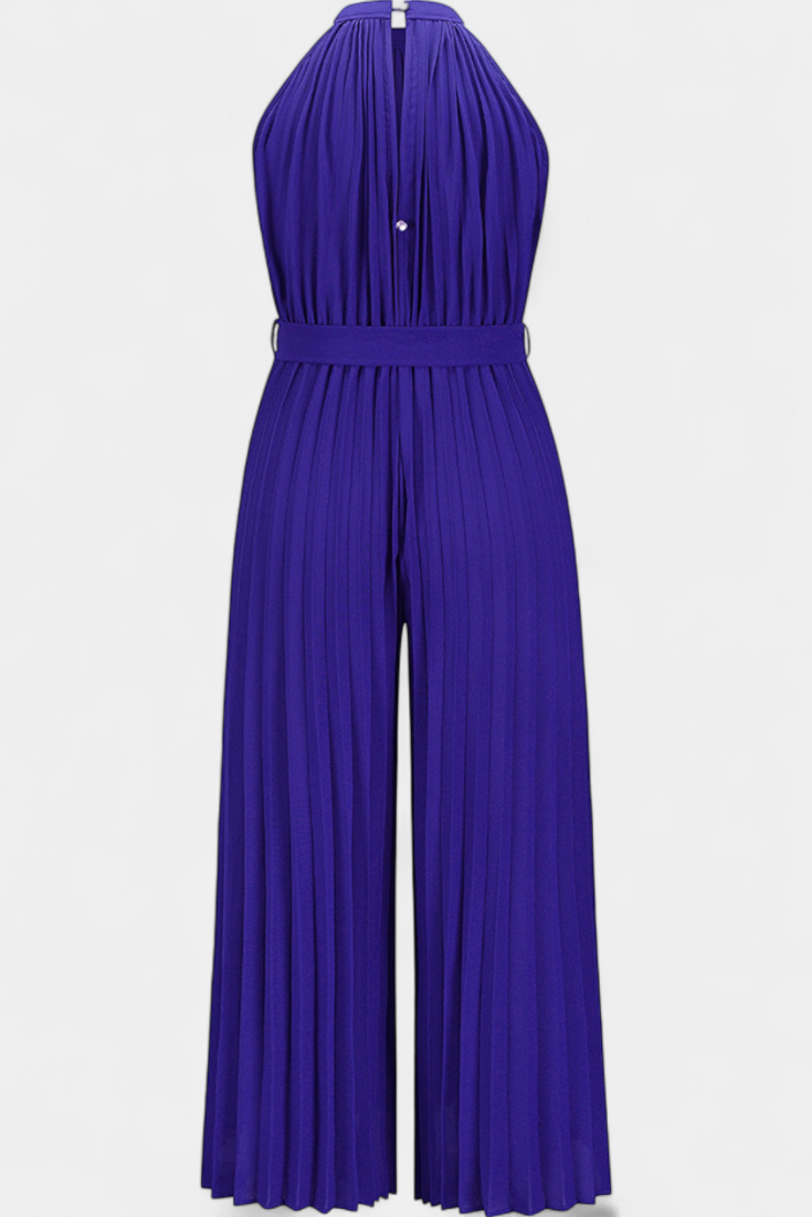 Patrizia Macacão Palazzo Plissado com Gola Halter