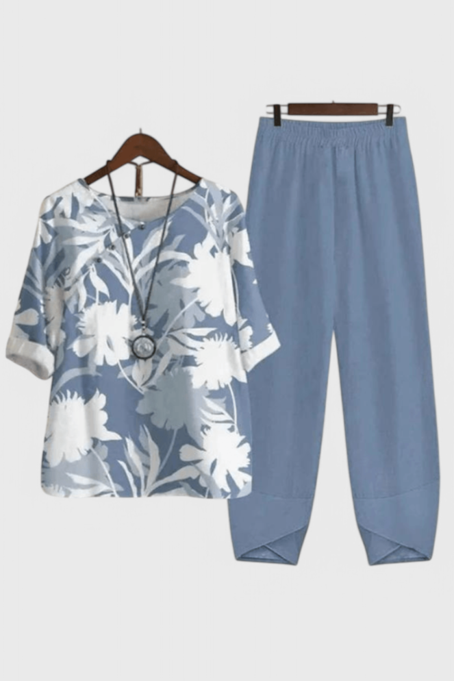 Ursula Conjunto Chique de Camisa e Calças com Estilo Relaxado