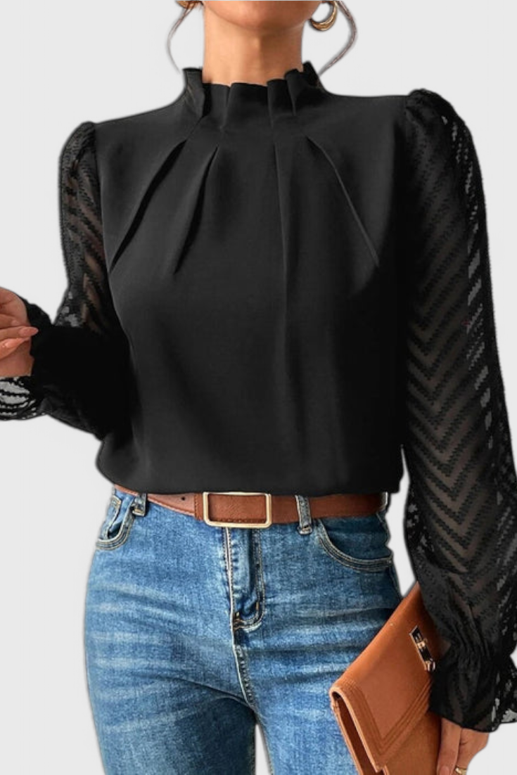 Helga - Blusa de Manga Comprida Náutica