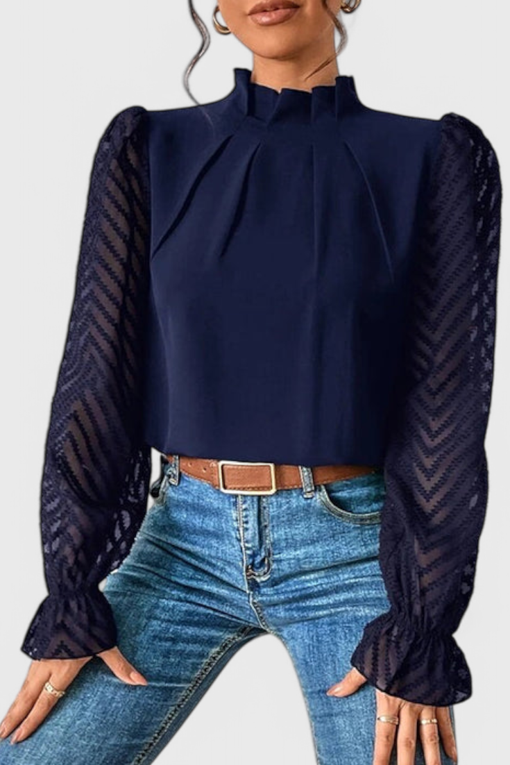 Helga - Blusa de Manga Comprida Náutica
