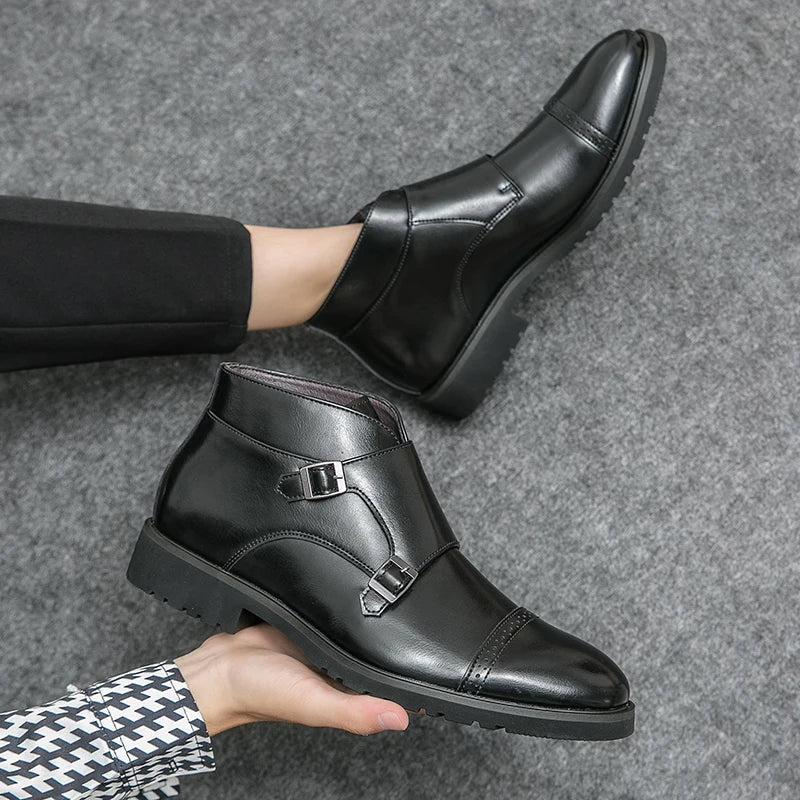 Botins Duplo Monge de Couro Sintético Parker™