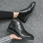 Botins Duplo Monge de Couro Sintético Parker™