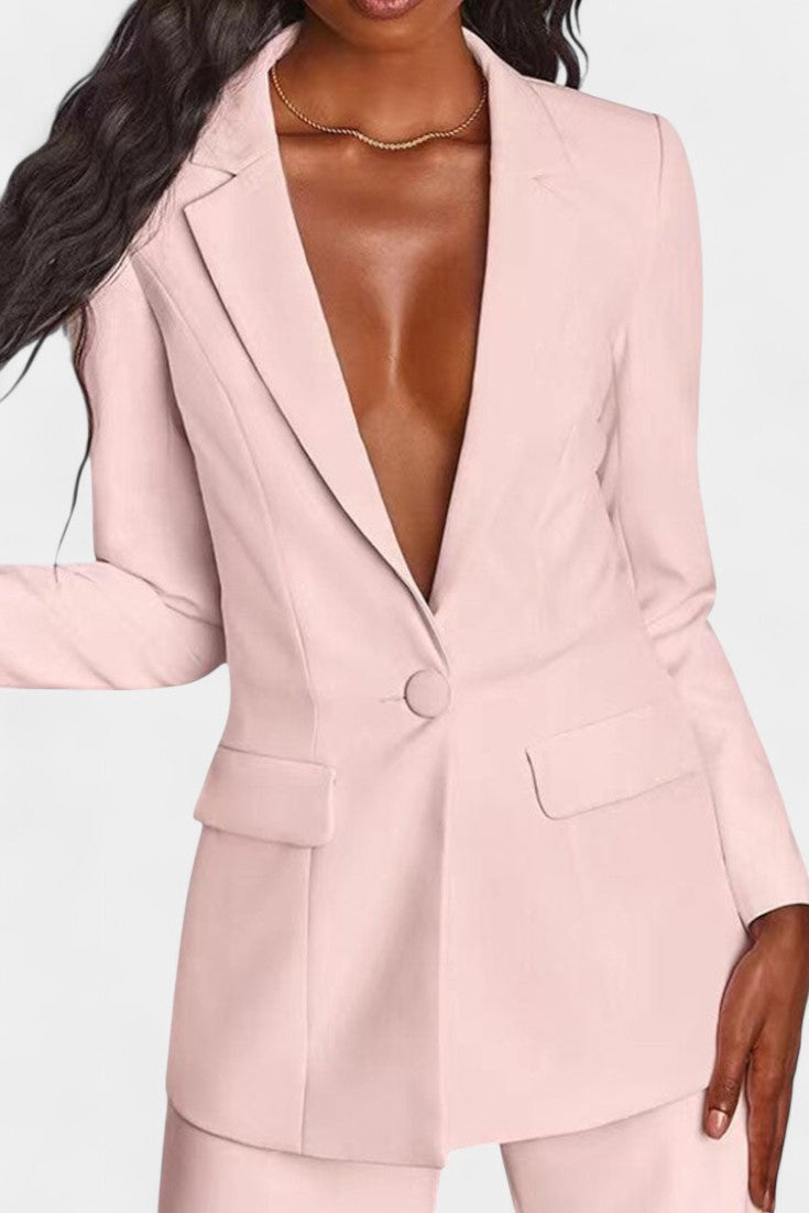 Marnie Conjunto de Blazer à Medida e Calças de Perna Larga