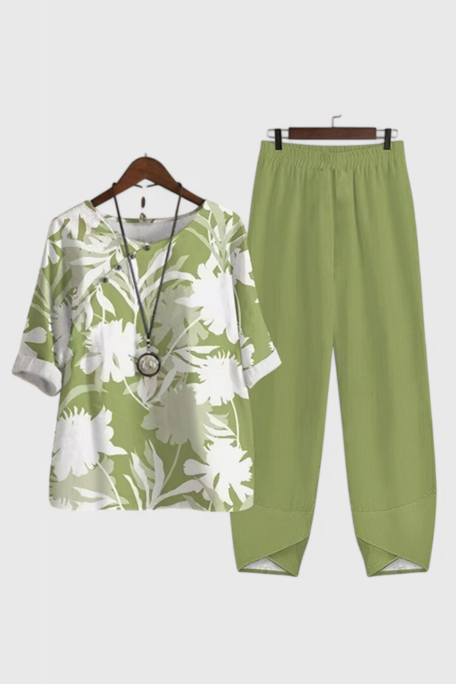 Ursula Conjunto Chique de Camisa e Calças com Estilo Relaxado