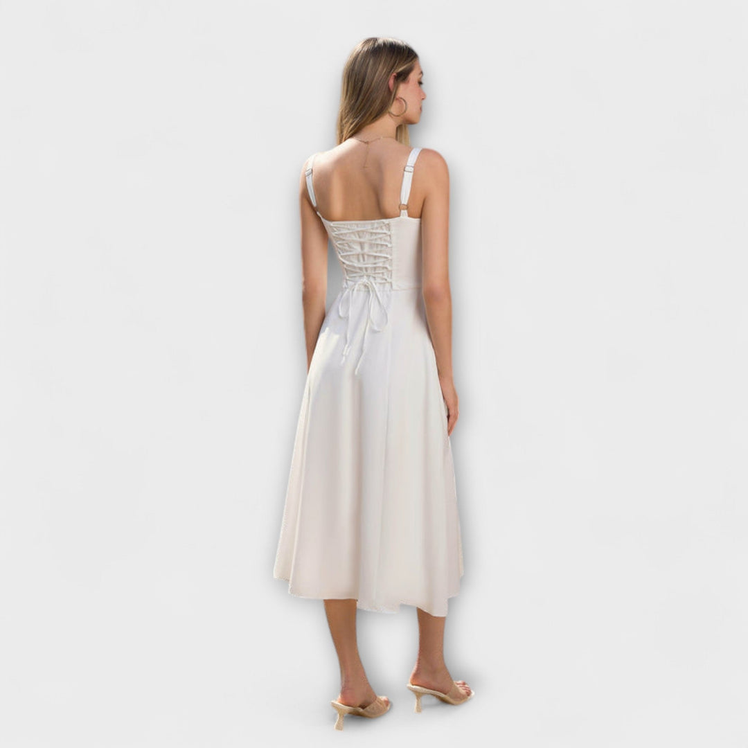 Upanje - Vestido Rosa com Detalhe de Abertura