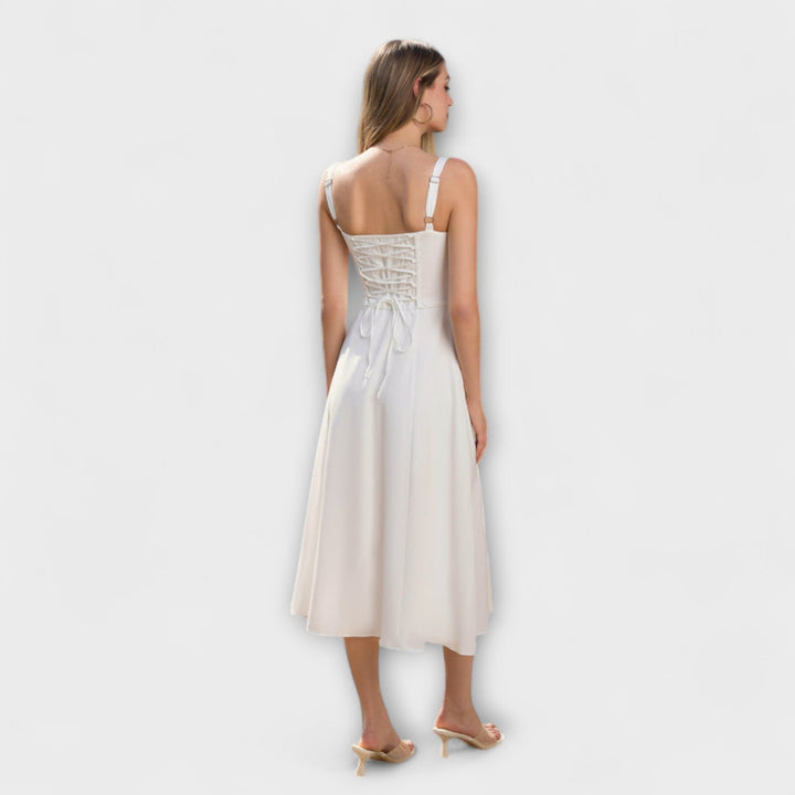 Upanje - Vestido Rosa com Detalhe de Abertura