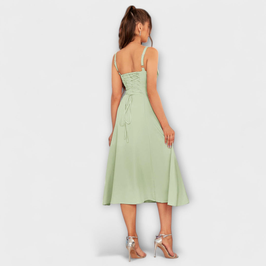Upanje - Vestido Rosa com Detalhe de Abertura
