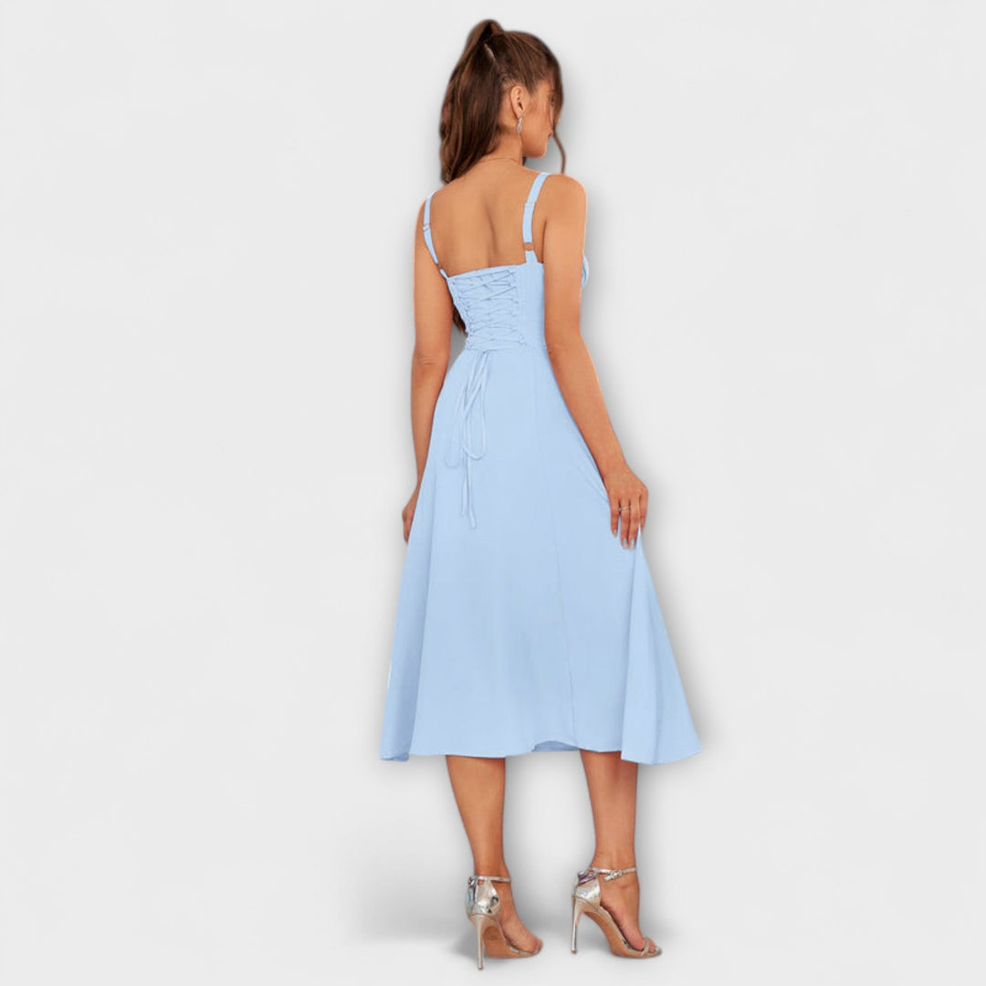 Upanje - Vestido Rosa com Detalhe de Abertura