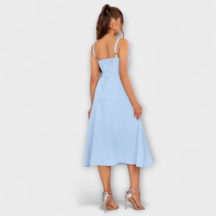 Upanje - Vestido Rosa com Detalhe de Abertura