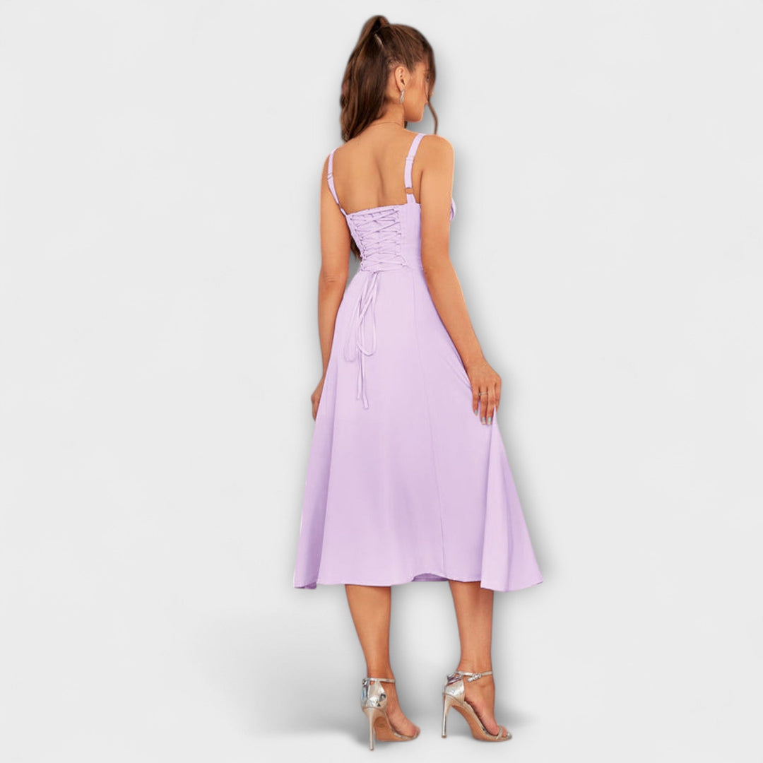 Upanje - Vestido Rosa com Detalhe de Abertura